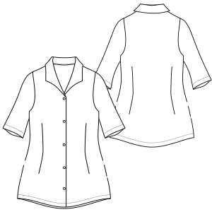 Moldes de confeccion para UNIFORMES Camisas Camisa Camarera 4695